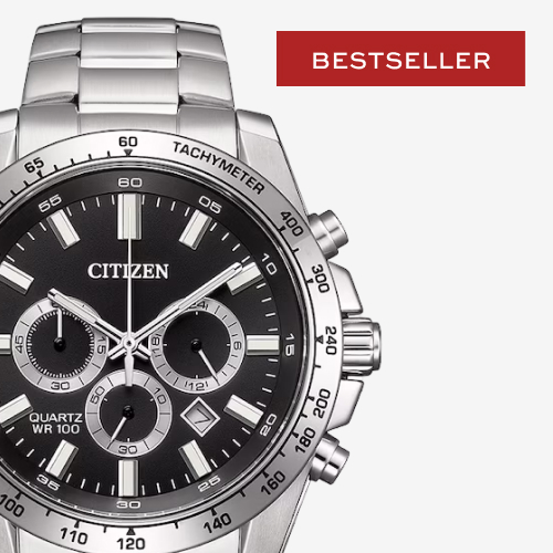 Citizen Sport Chronograph Black Dial & Stainless Steel Watch