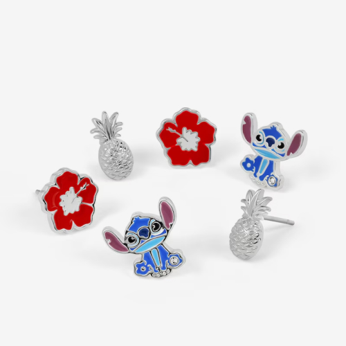 Disney Stitch 3 Pairs of Earrings Set