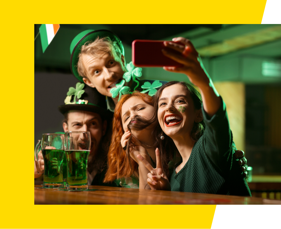Friends Celebrating St Patrick's Day