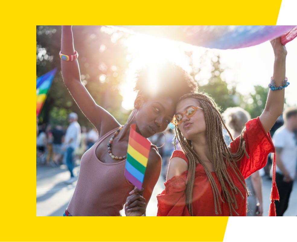 Friends at Pride Event
