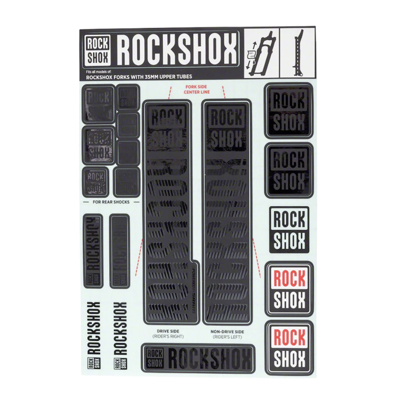 RockShox 35mm Decal kit