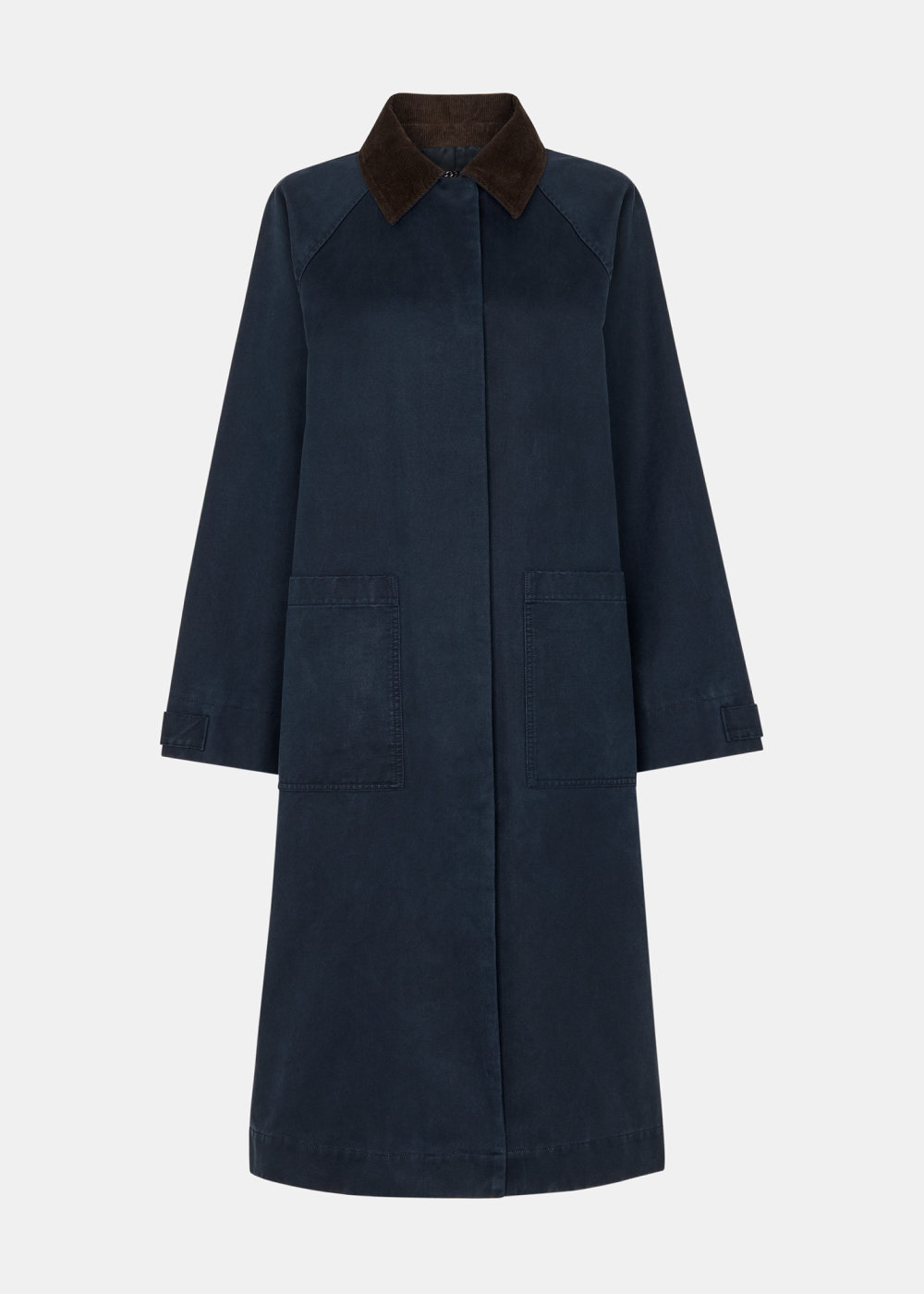 Navy Gabriella Waxed Overcoat