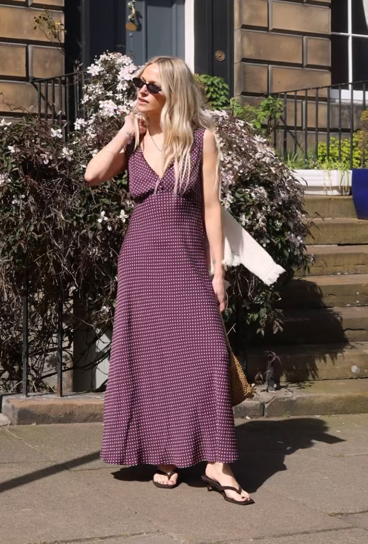 Purple Mini Spot Sleeveless Dress