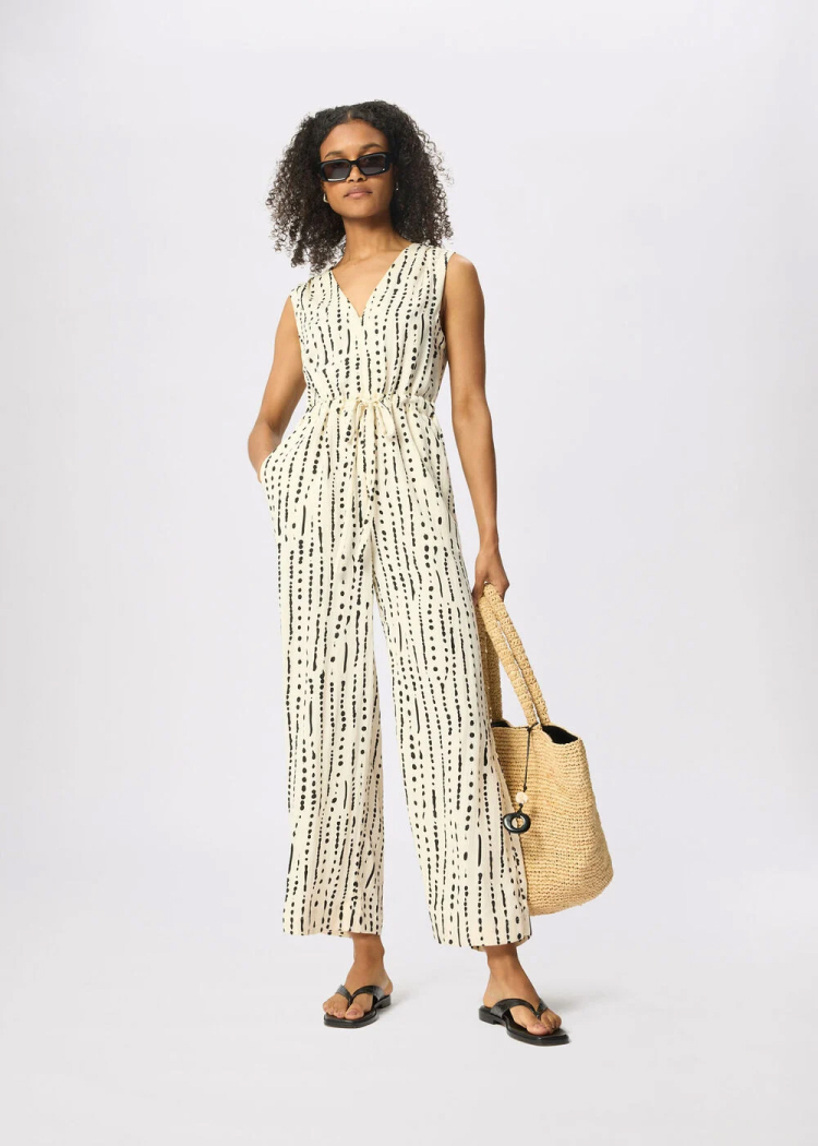 Ivory Dashed Spot Jumpsuit