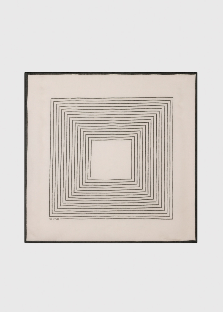 Taupe Square Viscose Printed Scarf