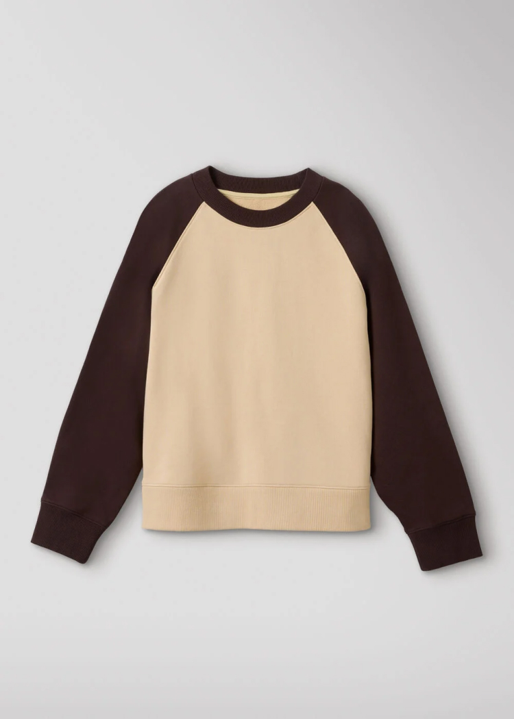 Brown Contrast Sleeve Sweat