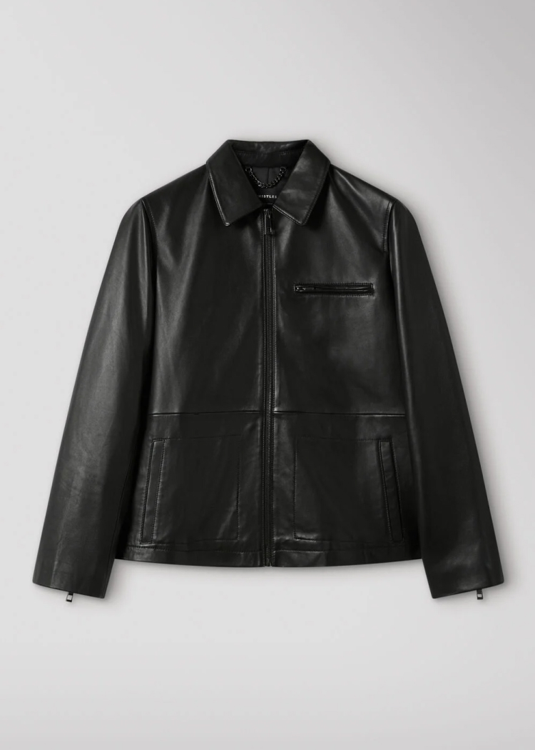 Black Kate Zip Leather Jacket