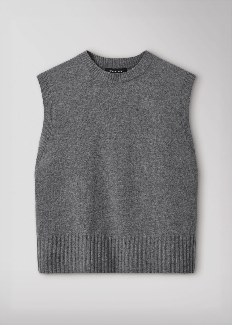 Grey Wool Sleeveless Tank
