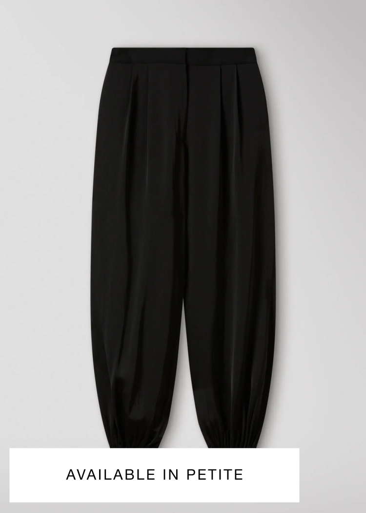 Black Satin Balloon Trouser