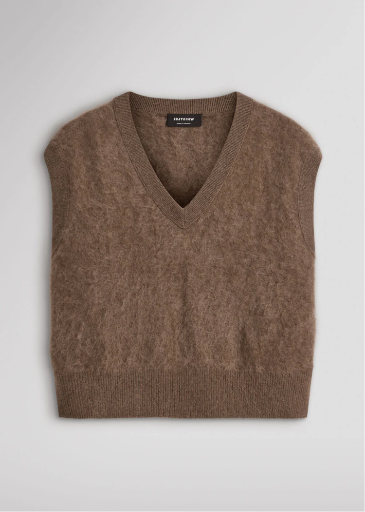 Camel Brushed Cashmere Tank