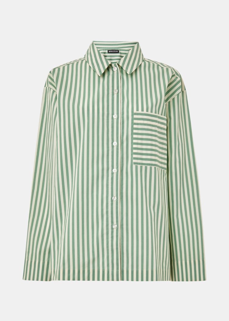 Multicolour Cotton Stripe Pyjama Shirt