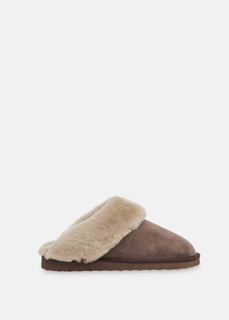 Taupe Emilia Cuff Slipper