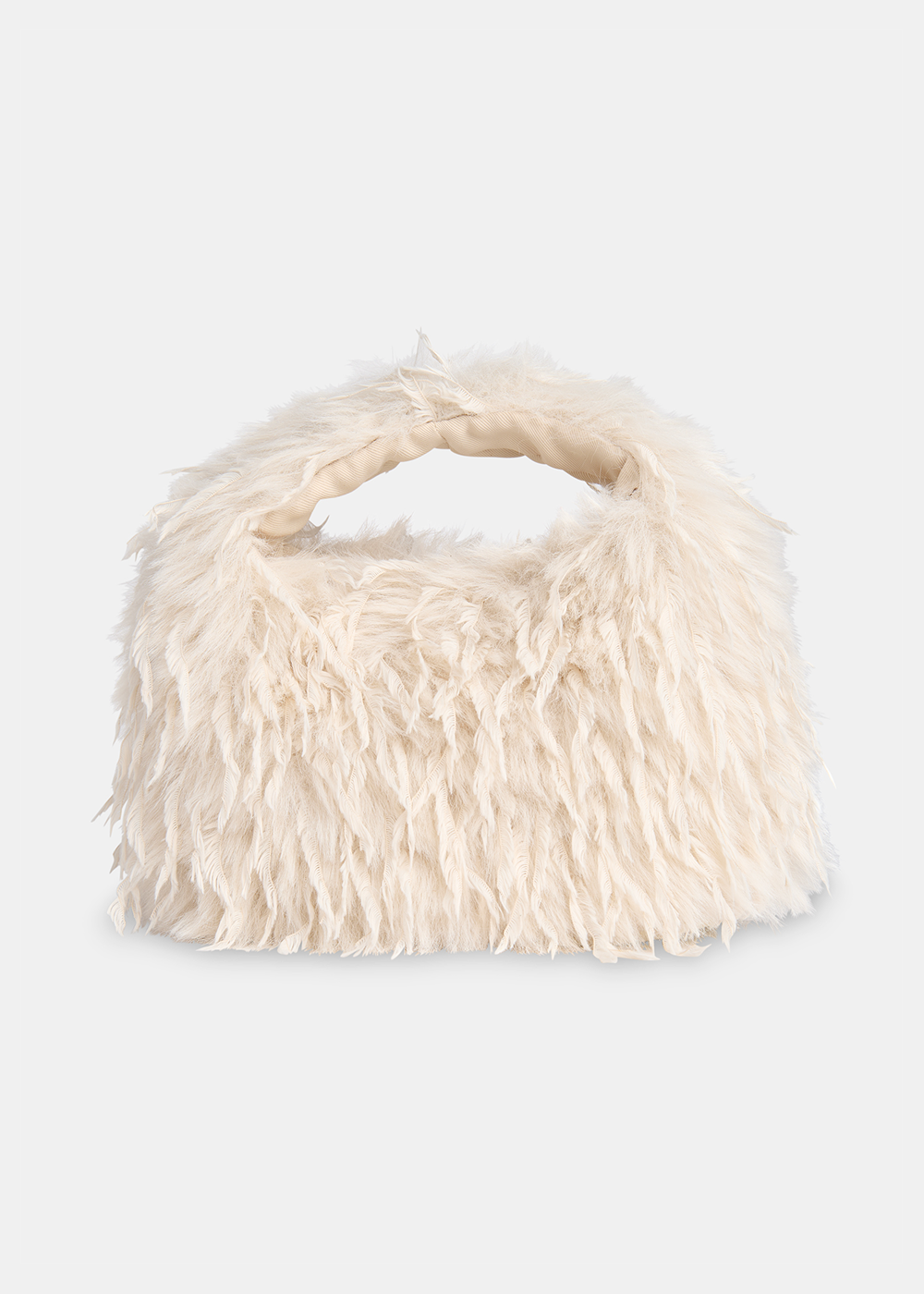 Taupe Luz Faux Feather Mini Bag