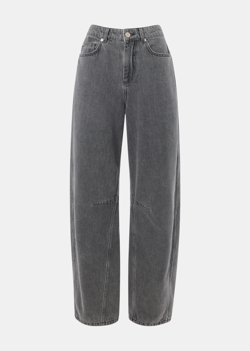 Grey Horseshoe Barrel Leg Jean