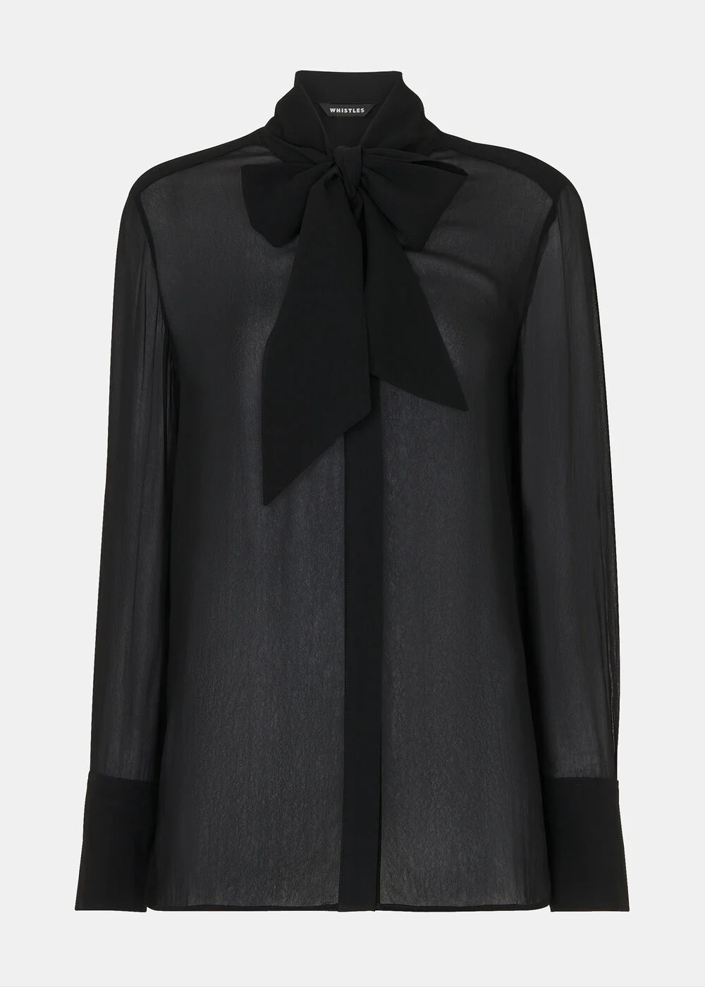Black Amy Tie Detail Blouse