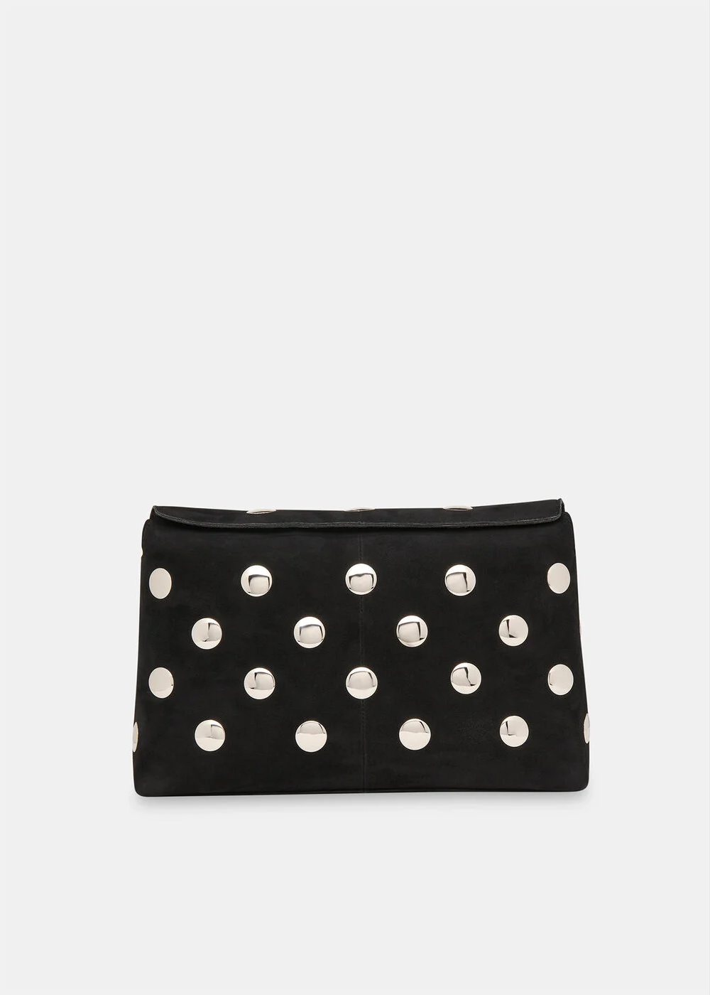 Black Fia Studded Foldtop Clutch Bag