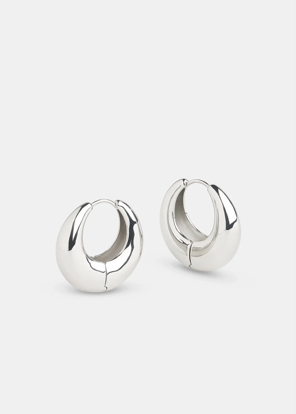 Silver Chunky Curved Earring