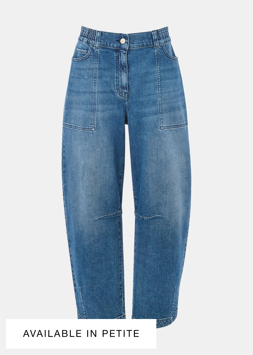Denim Elasticated Waist Barrel Jean