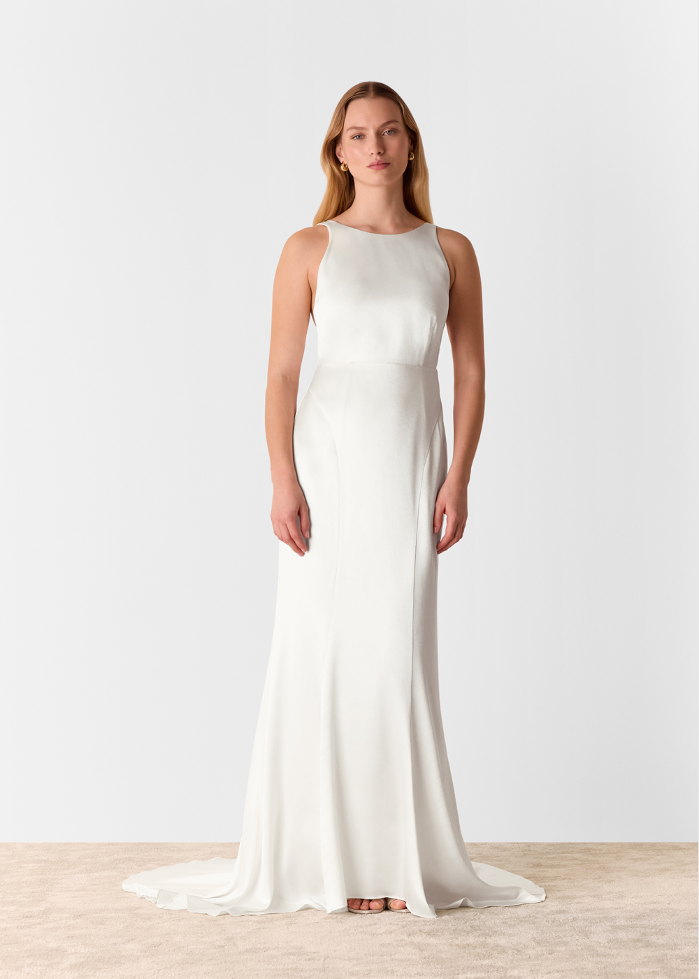 Ivory Lina Satin Wedding Dress