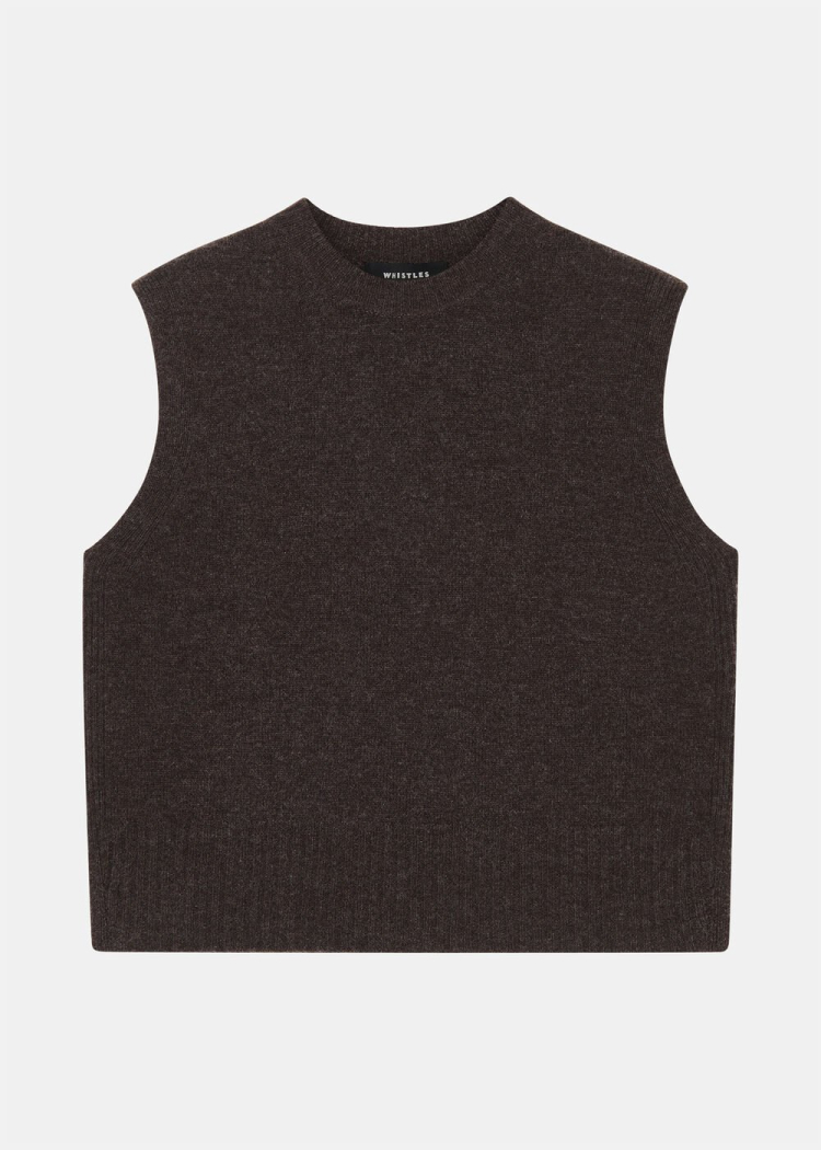 Brown Wool Sleeveless Tank