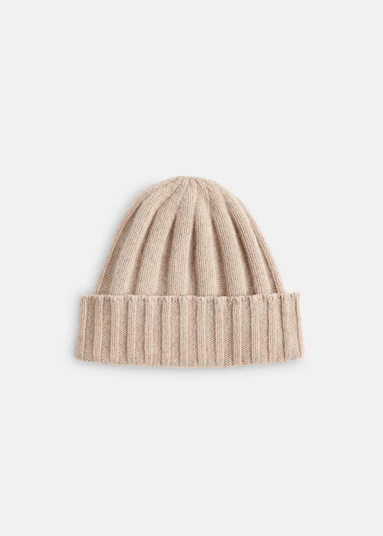 Taupe Cashmere Wool Blend Hat