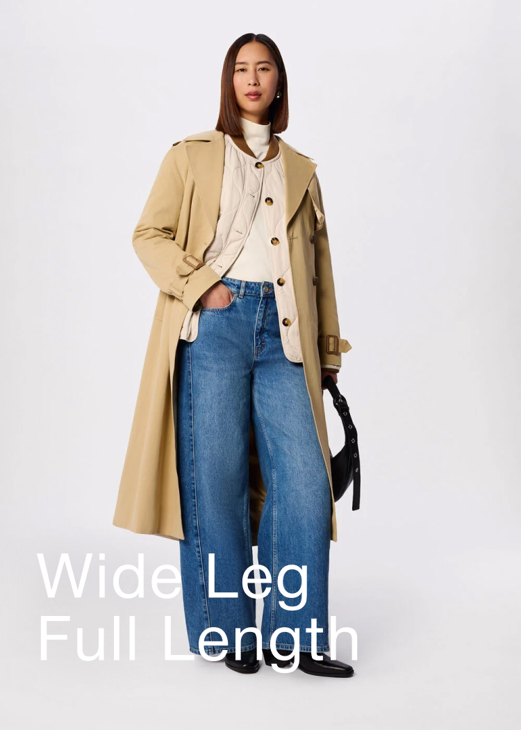 Light Wash Panel Detail Wide Leg Jean