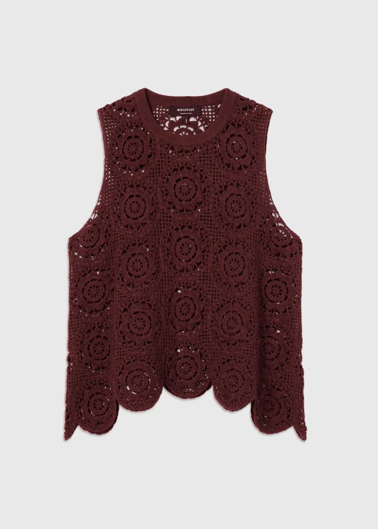 Chocolate Circle Crochet Tank