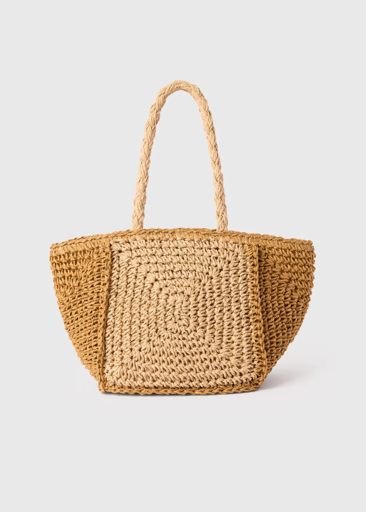 Multicolour Patchwork Straw Mini Bag