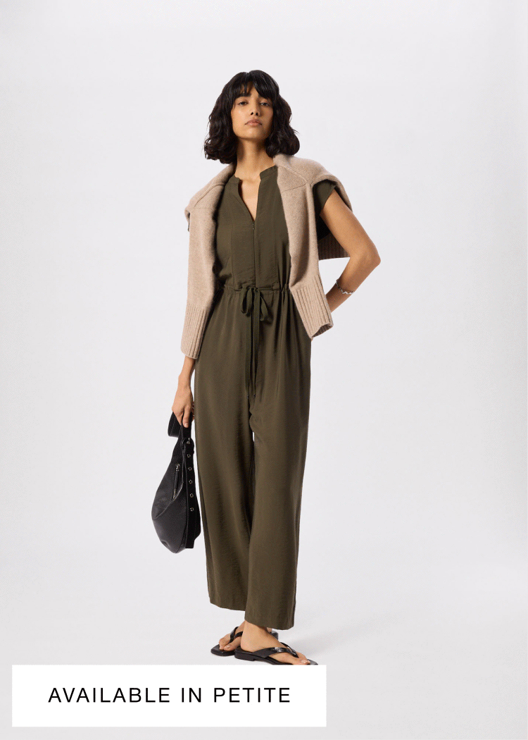 Khaki Sleeveless Drawstring Jumpsuit