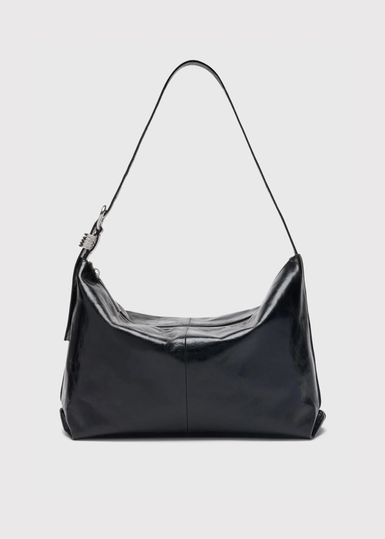 Black Ring Detail Shoulder Bag