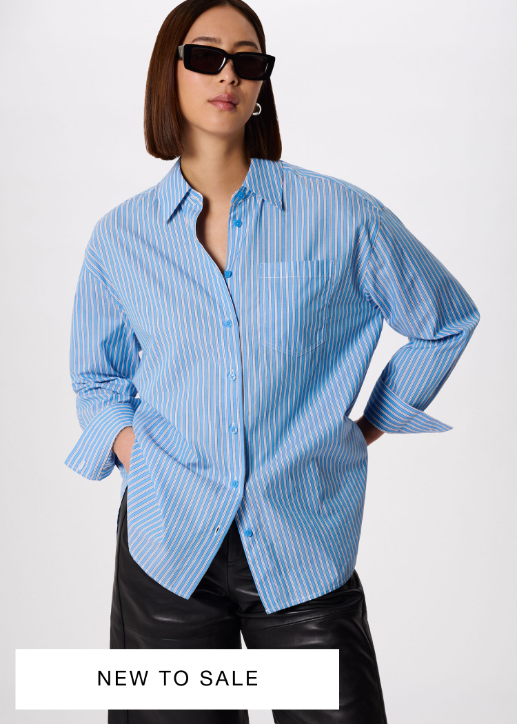 Blue Oversized Fit Stripe Shirt