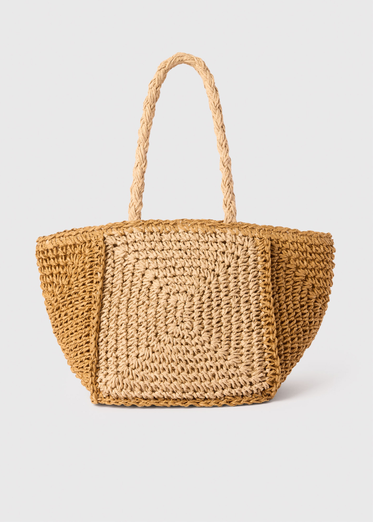Multicolour Patchwork Straw Mini Bag