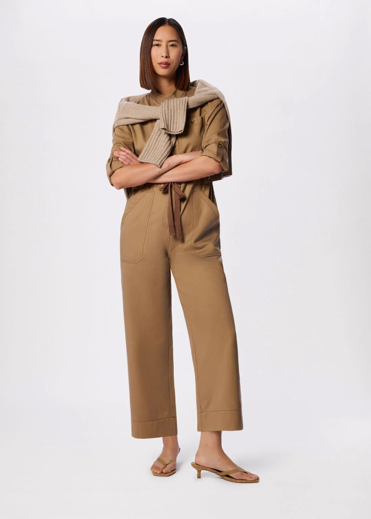 Taupe Drawstring Utility Boilersuit