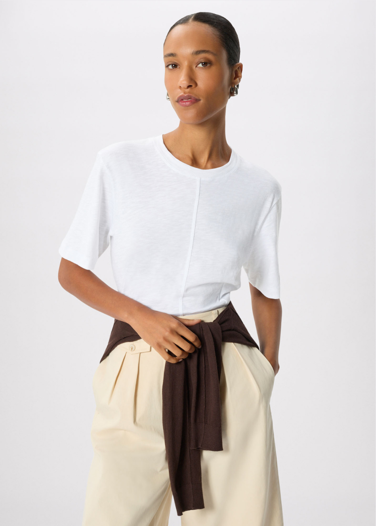 White Seam Front Detail Tee