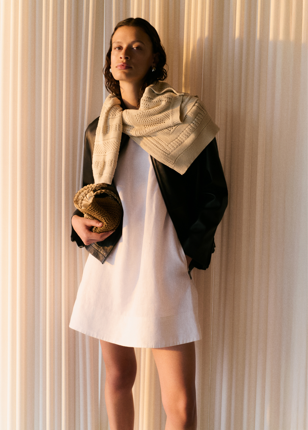 White Swing Linen Mini Dress