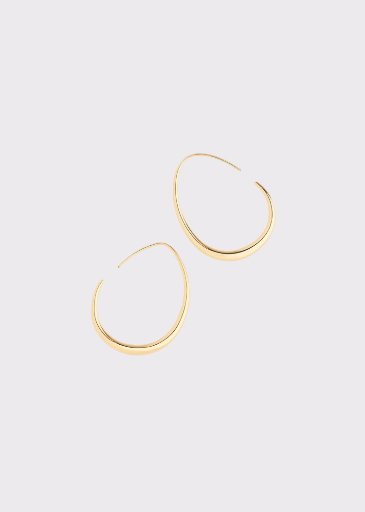 Gold Wire Hoop Earring
