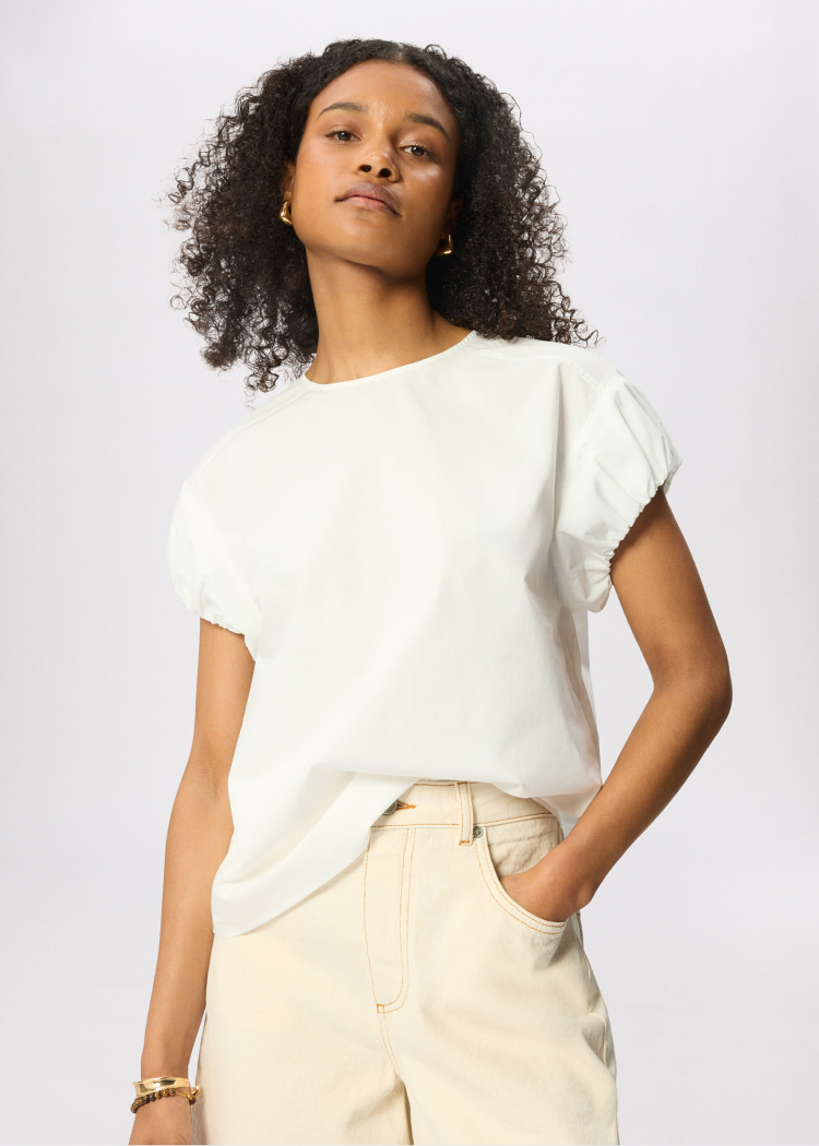 White Puff Sleeve Blouse
