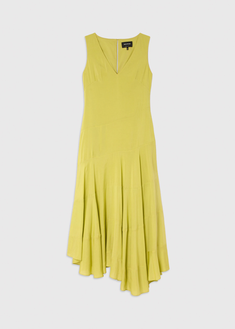 Pale Green Sleeveless Tiered Midi Dress