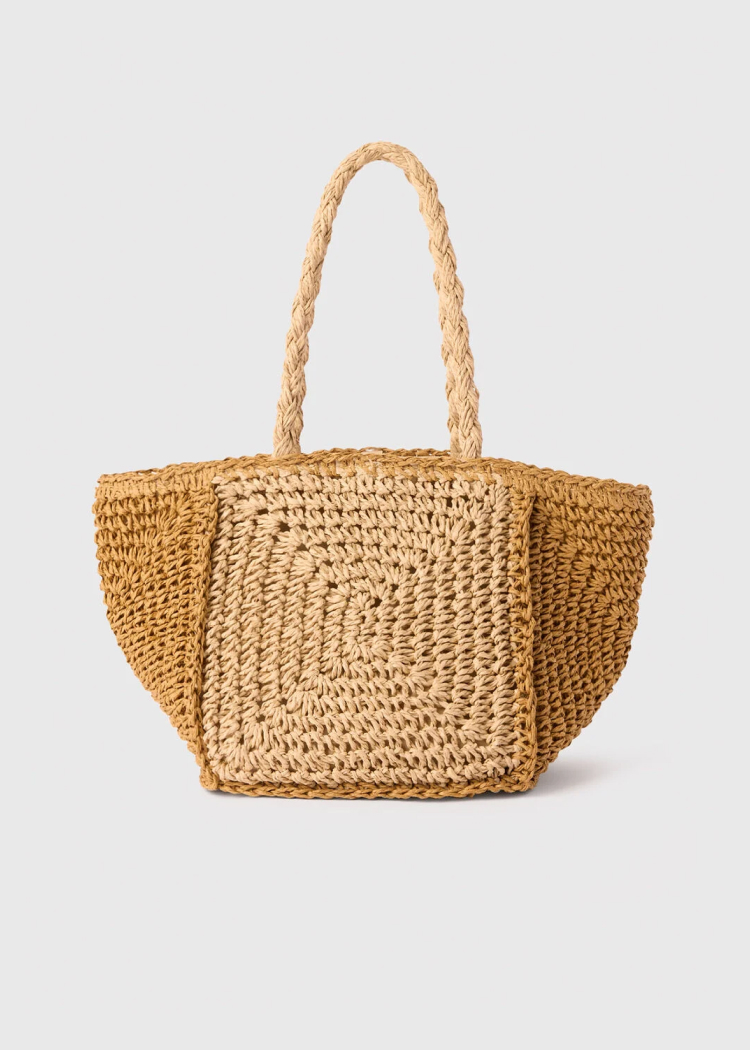 Multicolour Patchwork Straw Mini Bag