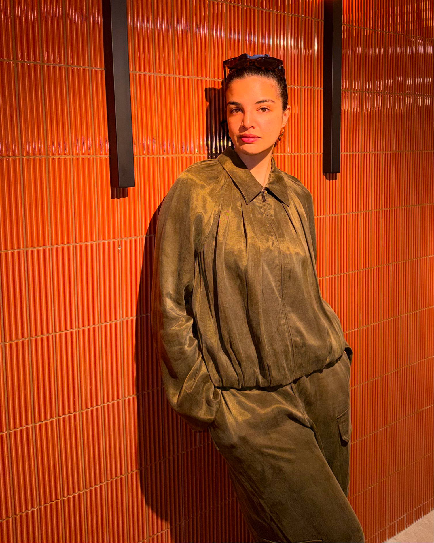 Khaki Drapey Bubble Hem Jacket