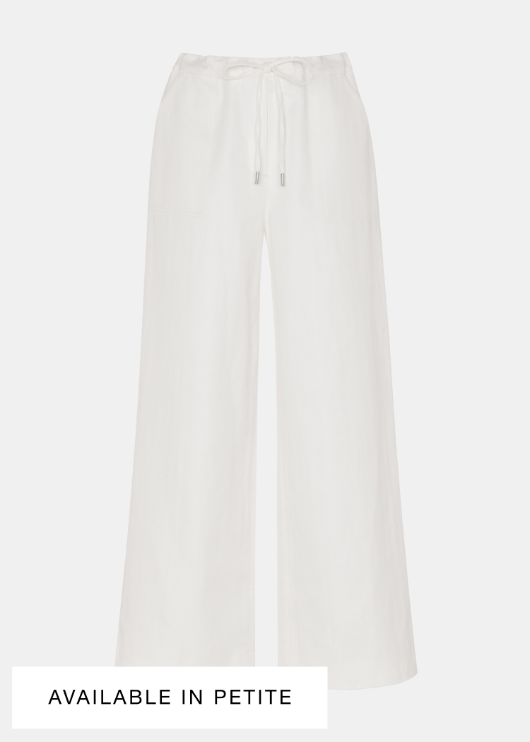White Leona Linen Blend Trouser