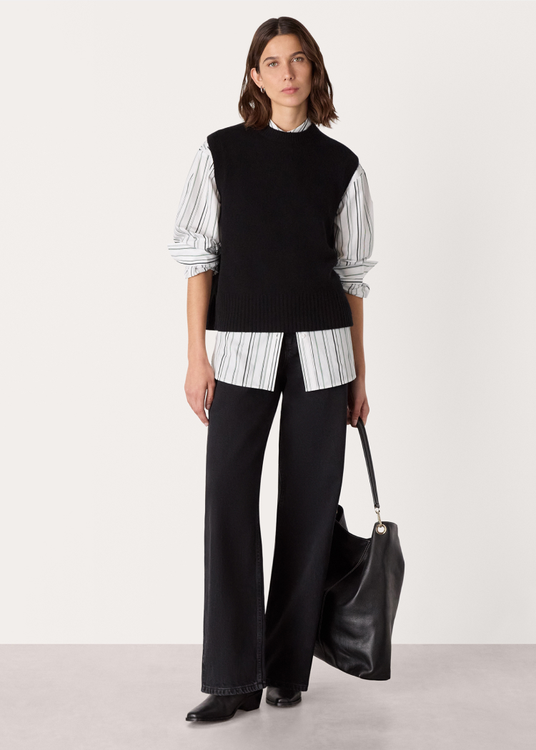Black Wool Sleeveless Tank