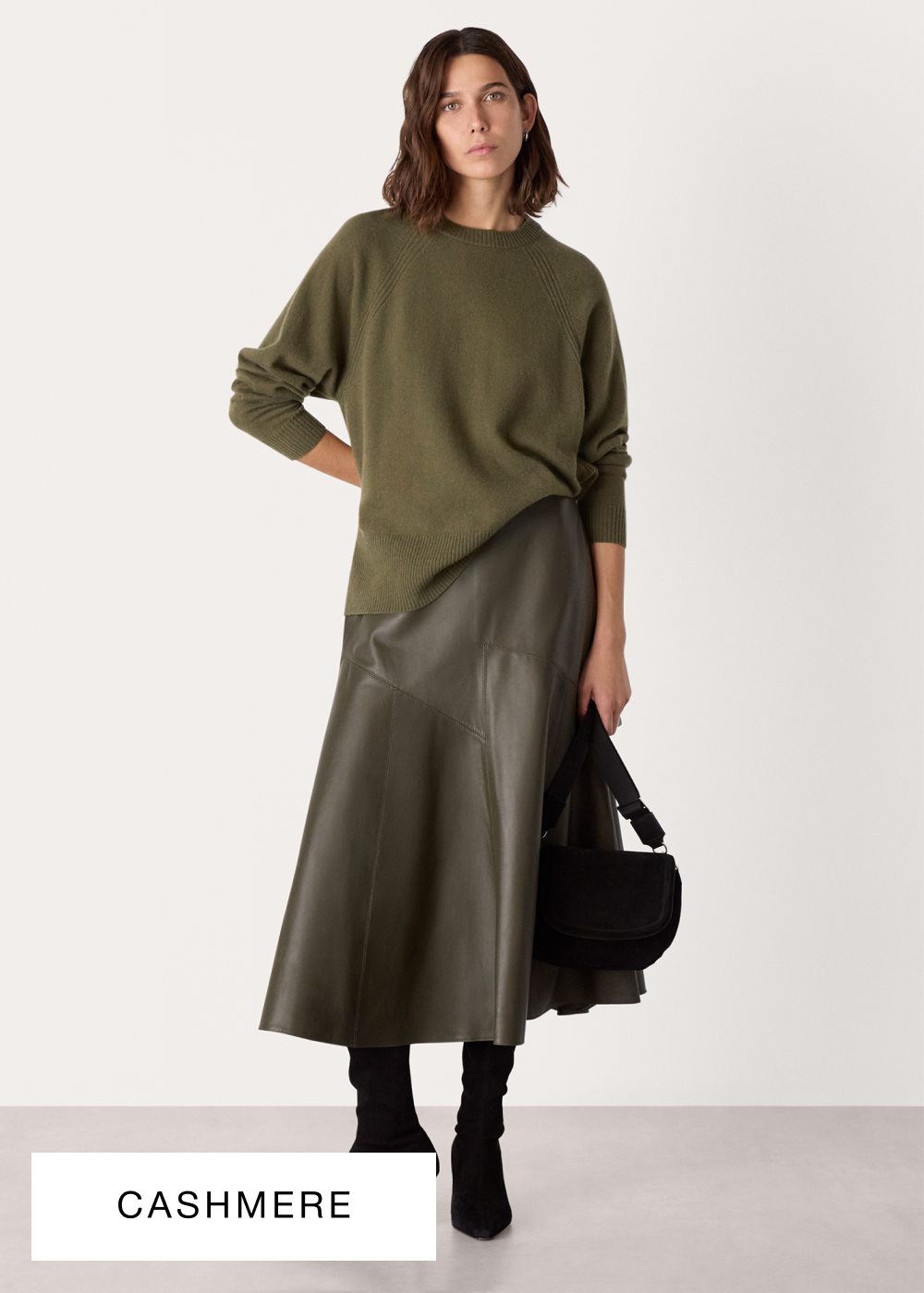 Khaki Ultimate Cashmere Crew Neck