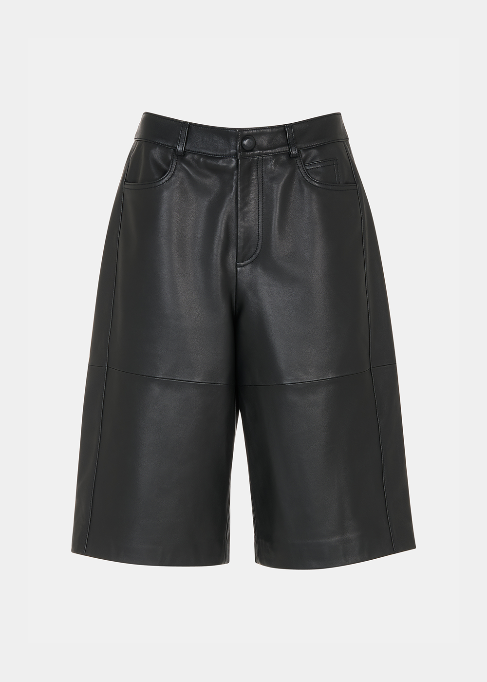 Black Leather Knee Short