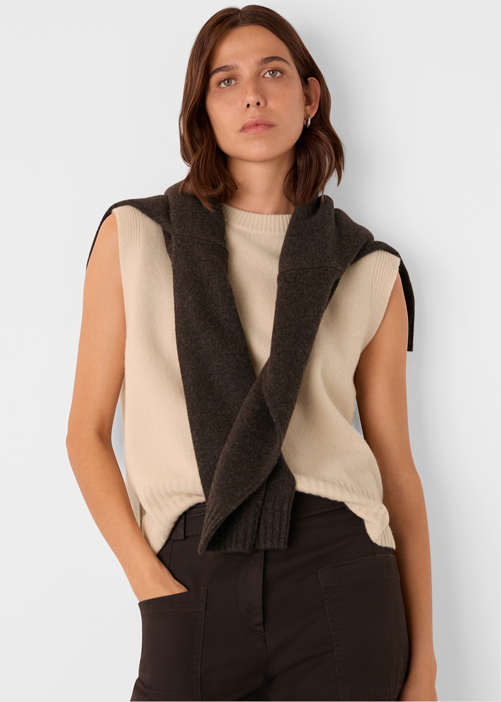 Ivory Wool Sleeveless Tank