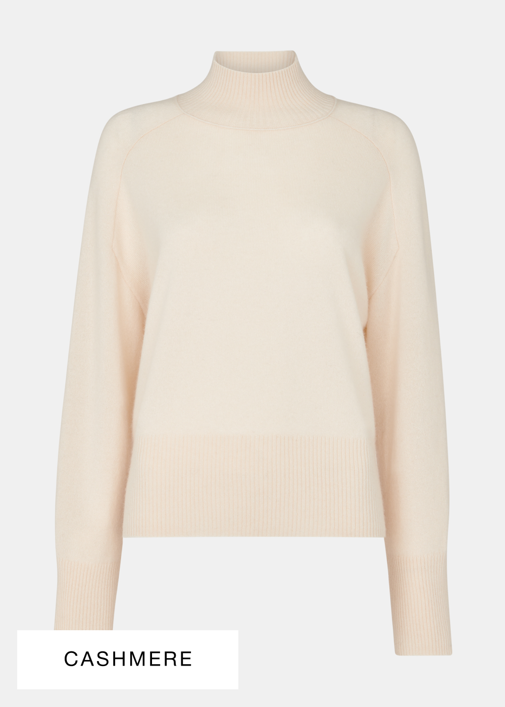 Ivory Cashmere Funnel Neck