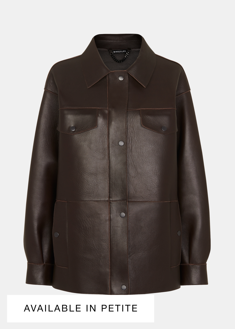 Brown Clean Bonded Leather Jacket