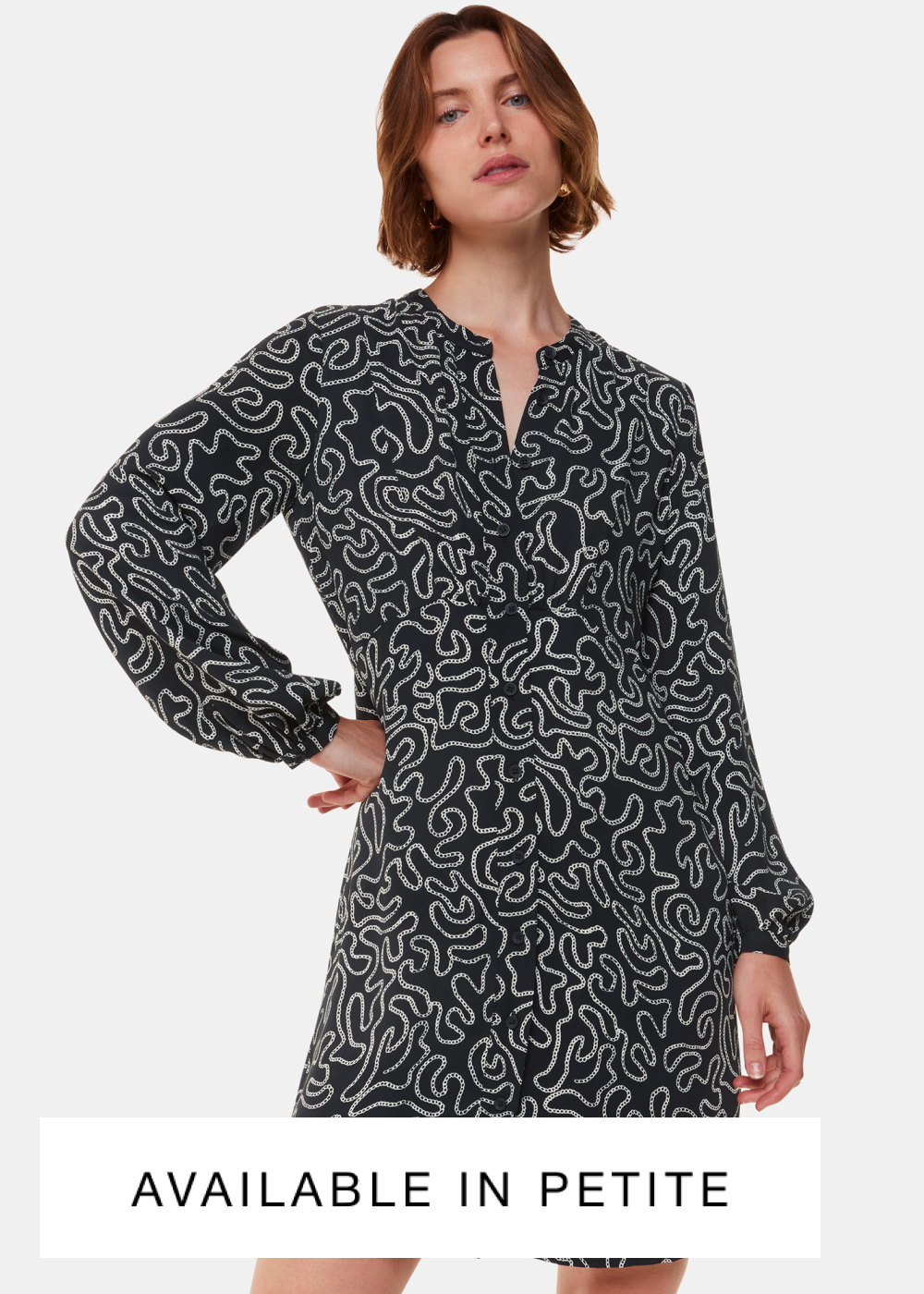 Black Chain Print Flippy Dress