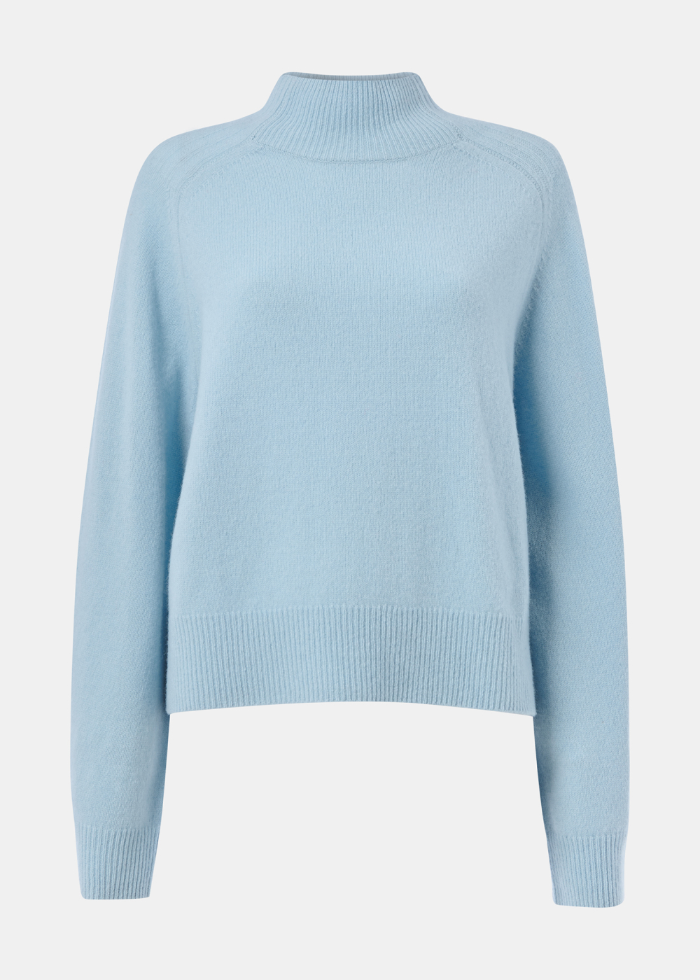 Pale Blue Wool Funnel Neck Knit