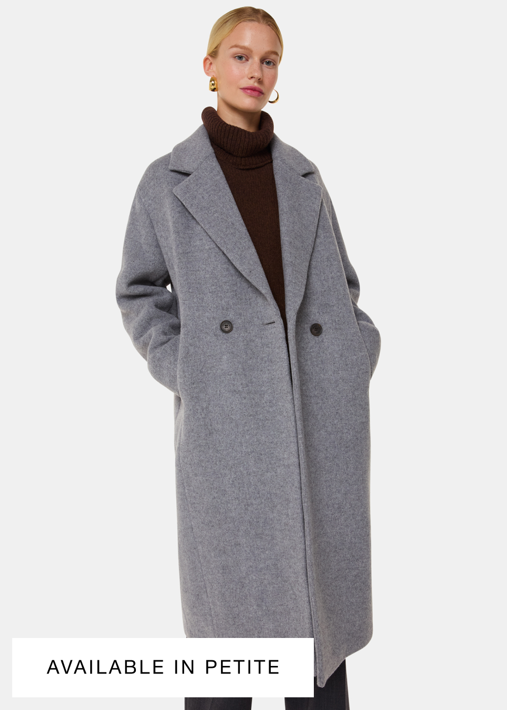 Grey Eliza Double Breasted Coat